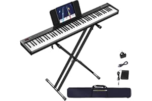 OYAYO 88 Key Digital Piano Full Size Semi-Weighted Keys, Complete Bundle Includes Double X Stand, Travel Bag, Touch Sensitivity Portable Keyboard for Beginners and Musicians on the Road