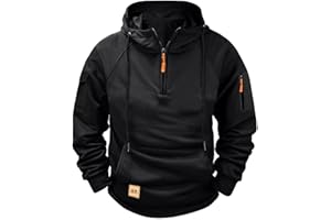 HAOLEI Hoodies for Men,Work Jumpers Mens Fleece Lined Cargo Military Hooded Sweatshirt Patchwork Tactical Pullover Tops Winter Gym Sports Outfits Hoody Essentials Hoodies with Zip Pockets