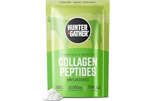 HUNTER & GATHER Poudre de collagène bovin 400g – Collagène bovin hydrolysé de qualité supérieure, pure, sans saveur, pour cheveux, peau, ongles, muscles – Suppléments de collagène pour femmes et hommes