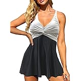 Rayson Tankini Donna Mare Curvy Set con Stampa Costumi Donna Mare Due Pezzi Push up Costume da Bagno Donna con Pantaloncino