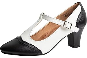 Asyusyu Chaussures de danse noires et blanches pour femmes