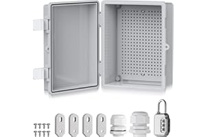 EYPINS Wodoszczelna skrzynka rozdzielcza IP67, puszka przyłączeniowa, wodoszczelna obudowa z tworzywa sztucznego ABS, zewnętrzna skrzynka zasilająca, skrzynka elektryczna z akcesoriami montażowymi, 22