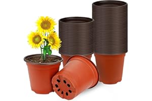 Vockvic 50 Pièces Pots de Plantes en Plastique,Semis Réutilisables Fleurs Pratiques Multifonctionnels Petit Récipient de Pépinière Souple, pour la Plantation Intérieure et Extérieure