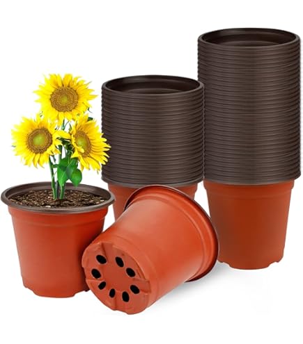 Vasetti Piante Set Vasi Per Piante In Plastica Terracotta - 60 Pezzi Da 9cm 3 Vassoi Trasporto, Per Interni Ed Esterni Vasi Per Bonsai - Foto 8