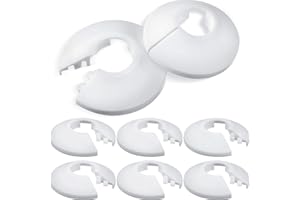PATELAI 8 Pieces Radiator Pipe White Cover White Plastic Pipe Collars Pipe Decoration Cover for 16 mm Diameter Pipe