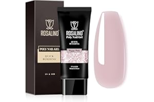 ROSALIND Uñas de Gel Rápido Extensión, 80ml Piggy Rosa UV LED Poly Nail Gel para Uñas, Poligel para Principiantes, Profesionales y Salón de Manicura