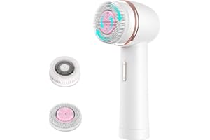 MYCARBON Brosse Nettoyante Visage Électrique Microcirculation Bidirectionnelle IPX7 Étanche 2 Vitesses Brosse Exfoliante Visage Silicone Brosse Rotative pour Nettoyer Le Visage en Profondeur, Blanc