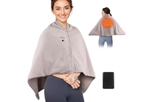 comfheat Portable Heating Pad, Battery Powered Extra Large Heating pad Wearable Heated Shawl Wraps for Office, Travel, Camping, 3 Heat Settings, 5000mAh Battery Included, Fits for Air Conditioning