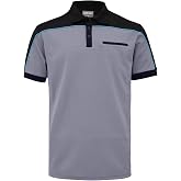 WORK IDEA Men's Short-Sleeved Polo Shirt with Contrast Colours Functional Work Shirt for Work Workshop and Leisure