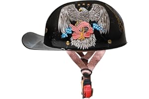 SMILFREE Halbschalenhelm Mit ECE-Zulassung Vintage Motorradhelm Baseball Cap Cruiser Chopper Scooter Helm Herren Retro Motorrad Halbhelm Damen Mofa Helm