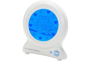 Tommee Tippee Groclock klocka och sovtränare, väckarklocka och nattlampa för småbarn, med USB-port