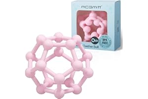 MCGMITT Pelota Sensorial Mordedor Bebe Slicona para Agarre y Dientes, sin BPA, 10cm, Juguetes para Bebés de 0 a 12 Meses ligero y Blanda, Regalos para Recién Nacidos (Rosa)