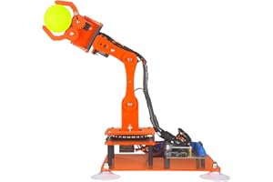 Adeept 5-DOF Robot Arm Kit Programmable STEM Educational 5 Axis Robot Arm with OLED Display DIY Robot Model Buliding Kit Compatible with Arduino IDE（PDF Tutorial via Download Link）（Orange）