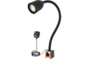 S SHUN CAN DA Magnetic Light Flexible Gooseneck Stand 500 Lumen 120v Cob Work Light with Adjustable Magnetic Base for Lathe CNC Milling Drill Press Sewing Machine Industrial Lighting