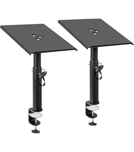 Suptek Clap-on Speaker Stand Desk Ount Set, 9.6 X 8.8 Inch Trays, Height Adjustent And Tilt - View #5