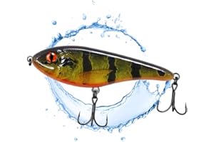 ‎PERCH`N PIKE Jerkbait Hecht I 15cm, 80g Slow Sinking für große Hechte, Wobbler Jerkbait Hechtangeln, Kunstköder, Angelköder Raubfische, UV-aktive Jerkbaits