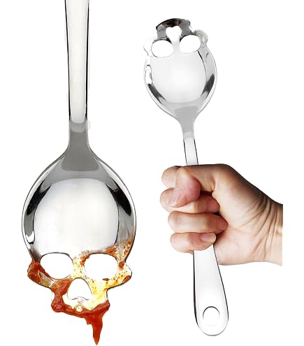 Totenkopf-Pfannenwender Aus Edelstahl – Flexibel, Spülmaschinenfest – Gruseliges Küchen-Utensil