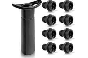 Crynvor Vakuumpump med 8 vinflasklock, manuella vakuumpar, vindispenser, dispenser, vintillbehör, för att ta bort luft och vi