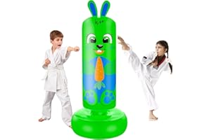 NZQXJXZ Worek bokserski dla dzieci, wolnostojący, nadmuchiwany worek bokserski, prezenty wielkanocne dla dzieci do uprawiania karate, taekwondo, MMA