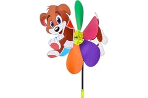 STRONRIVE Moulin À Vent pour Jardin, 54 × 30cm 3D Animal Moulin À Vent, Jouets De Moulin À Vent pour Extérieur, Moulin À Vent avec Pôle, Moulin A Vent pour Enfant, Moulin À Vent pour La Decoration Jardin