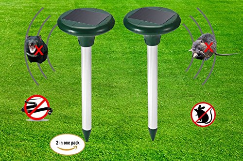 Ruichenxi ® Maulwurfabwehr, Maulwurfschreck, Maulwurfbekämpfung, Wühlmausschreck, Sonic Repeller Schädlingsbekämpfung, Wasserdicht (2 in 1 Pack) - 7