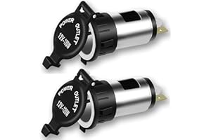 12V 120W Cigarette Lighter Power Socket Plug Outlet, Xfaiz 2 PCS Car Cigarette Lighter Socket Splitter Power Outlet Adapter Waterproof Plug for Motorcycle Car Boat Tractor (2)