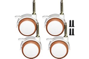 JIAJUTUI001 4 Ruedas para Muebles,Goma Ruedas Giratorias con Freno 47mm,Silenciosas,Ruedas de Émbolo,para Silla de Oficina Cama Blanco (47mm)