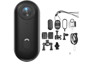 Camnoon 1080P liten actionkamera WiFi sportkamera 120° vidvinkellins inbyggt batteri med magnetisk snodd bakklämma vattentätt fodral TF