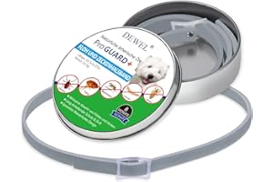 DEWEL Zeckenhalsband für Hunde für kleine, mittlere und große Haustiere - 8 Monate Schutz- 63.5 cm verstellbar für alle Größen - Flohschutz Halsband für Hunde