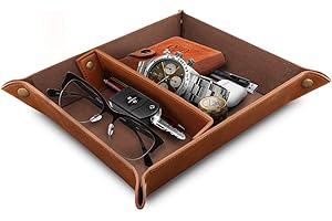 Londo Skórzany organizer na tacę, praktyczne pudełko do przechowywania portfeli, zegarków, kluczy, monet, telefonów, okularów przeciwsłonecznych i sprzętu biurowego