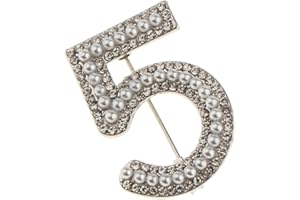 MagiDeal Broche Cristal Pin Numéro 5 Forme Bijoux Fantaisie Femme Broche Strass