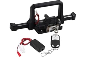 Dilwe Pare-Chocs Avant de Voiture RC, Pare-Chocs Avant avec treuil télécommande sans Fil Accessoire pour Traxxas RC Crawler Voiture