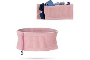 Viilich Cintura da Corsa Marsupio Sportivo Traspirante Lavorato a Maglia,Unisex Build & Fitness Marsupio Running,Marsupio multifunzionale con grande capacità,adatto per corsa,ciclismo,jogging,Rosa,S