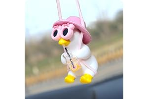 DZXIN Accesorios colgantes para espejo retrovisor de pato oscilante, adorno colgante para coche, espejo retrovisor interior, adornos para decoración de manualidades, muñeca para cumpleaños