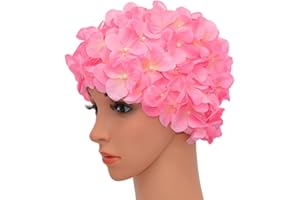 Medifier Badekappe für Damen, Vintage-Stil, Blumenmuster, Retro-Stil