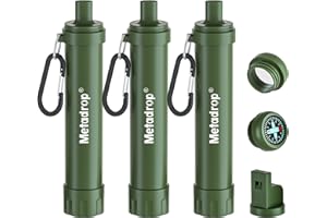 Metadrop Paille filtrante pour l'eau, équipement portable de filtration de survie, préparation aux situations d'urgence, approvisionnement pour la boisson, la randonnée, le camping