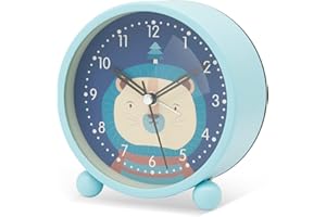 Wndy's Dream Kinderwecker ohne Ticken Kinderwecker niedlicher Druckwecker mit Nachtlichtwecker für Jungen, Mädchen und Studenten (Löwe)