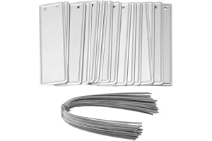 ZYWUOY Etichette per piante a doppia faccia, 50 etichette per piante in alluminio scrivibili, adatte per etichette per piante da giardino e da esterno