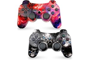 CHENGDAO Mando Inalámbrico Para PS3, Bluetooth Controlador Play 3 Joystick Gamepad con Doble Vibración SIX-AXIS para PlayStation 3 (Galaxy + Skull)