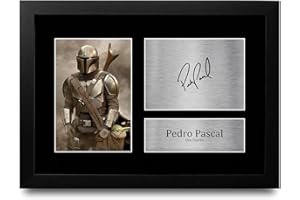 HWC Trading FR A4 Pedro Pascal The Mandalorian - A4 Framed Regali Stampati Autografo Firmato Immagine Per Gli Appassionati Di Show Televisivo