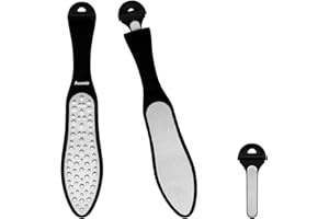 ‎AUXMIR Auxmir Hornhautentferner Hornhautfeile Upgrade, 3 in 1 Grobe Feine Mini Hornhauthobel für Fußpflege, Doppelseitig Edelstahl Fußfeile Hornhautraspel, Professionelle Pediküre zum Hornhaut Entfernen