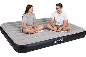 AVENLI Materac dmuchany łóżko kempingowy jedno/dwuosobowy 191x137x25cm łóżko gośc łóżeczko turystyczne miękka powierzchnia do leżenia flokowana na kemping i do domu