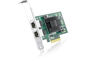 ipolex Scheda di rete Ethernet 1.25G, 2 porte RJ45+, NIC 10GbE rispetto a Intel i350-T2, supporta Windows Server/Windows/Linux/Vista/VMware (non supporta Mac OS, modalità bypass)