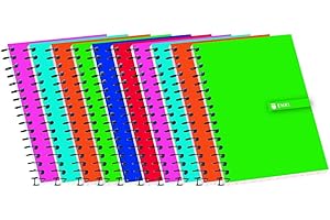 Cuadernos 8º(A6) Enri. Pack de 10 unidades. Tapa blanda. Cuadrícula 4x4. Colores aleatorios.