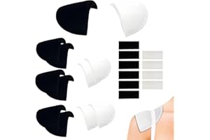 ShiFaKa 5 Paires Epaulettes Femmes Hommes, Épaulette en Mousse Antidérapantes Amovibles avec Crochet et Boucle, Épaulières en Mousse pour Blazers Vestes Costumes Manteaux(Noires, Blanches)