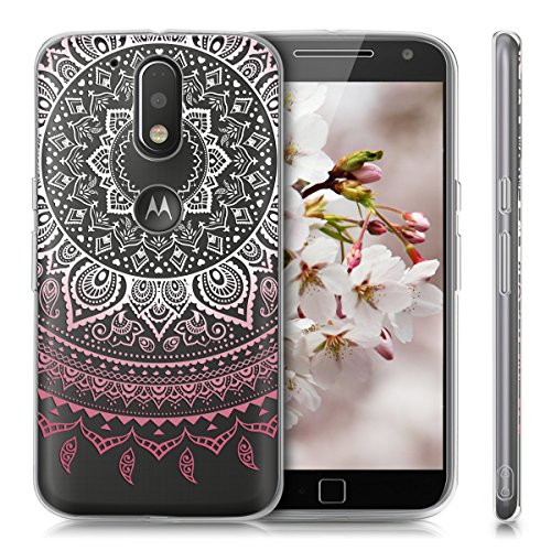 kwmobile Funda para Motorola Moto G4   Moto G4 Plus - Carcasa Protectora de  TPU  con dise  o de Sol hind   en  Rosa Claro Blanco Transparente 