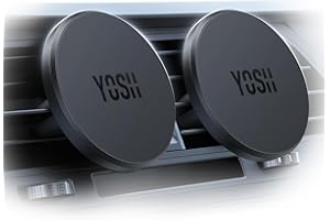 YOSH Uchwyt Samochodowy do telefonu dla MagSafe, Magnetyczne Uchwyty Samochodowe do Nawiewu, Uniwersalny dla iPhone Samsung Pixel & Inne Urządzenia - Z Pierścieniem Magnetycznym (2 Sztuki)