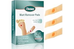 SEAAES Wart Remover, Corn Remover Pads, Foot Corn Removal Plaster with Hole, Professional Removes Common and Plantar Warts, Callus, Stops Wart Regrowth 24Pcs