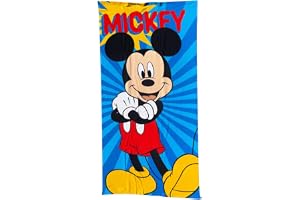 CARTOON Strandhandduk för barn Musse Pigg 70 x 140 cm mikrofiberhandduk 100 % polyester snabbtorkande strandhandduk pool Disn