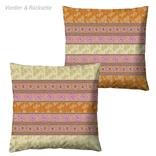Bassetti 9235868 Leonardo V4 Kissenhülle Satin, mehrfarbig, 40 x 40 x 0,5 cm